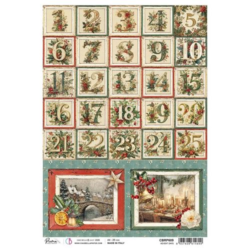 Carta di riso Advent days Merry & Bright