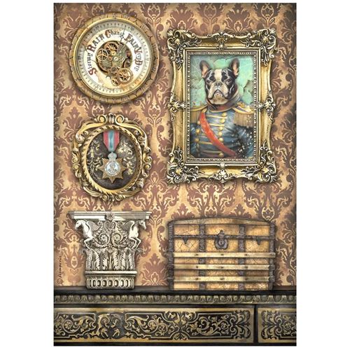 Carta di riso Alterego cornici con cane Stamperia