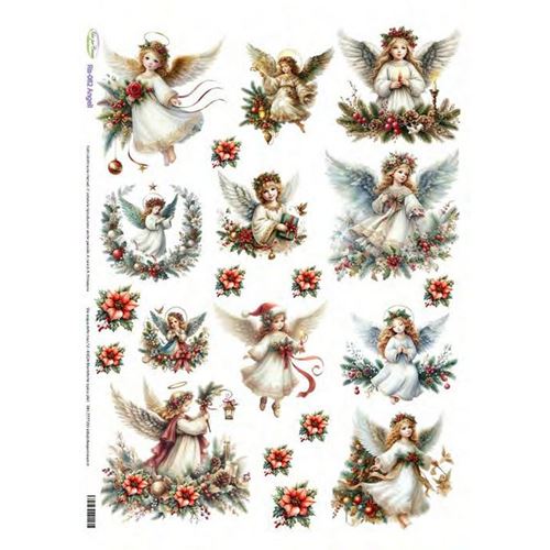 Carta di riso Angeli Natalizi