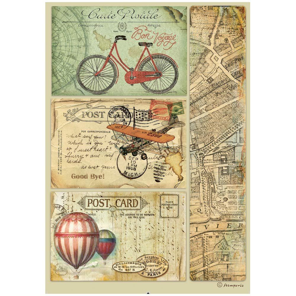 Carta di riso Around the world post card Stamperia