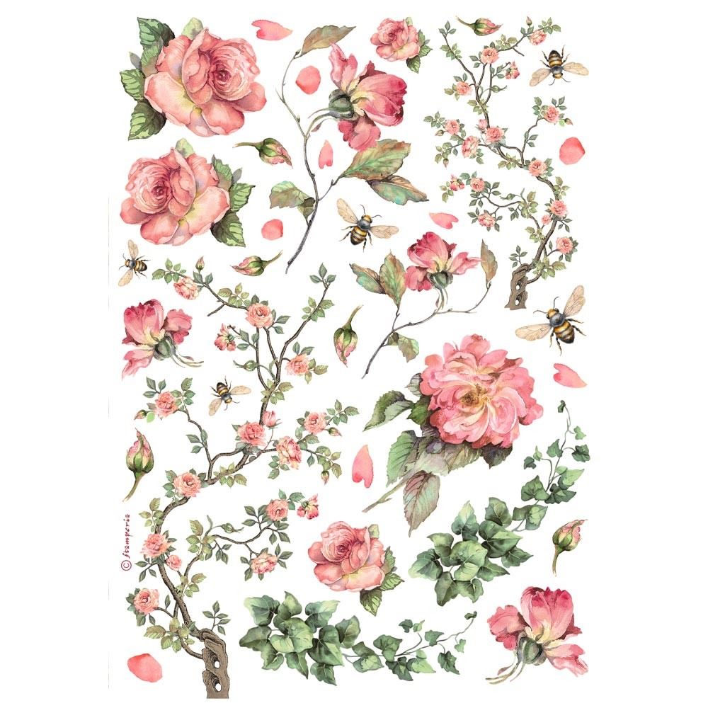 Carta di riso Best Sellers Rose ed edera Stamperia