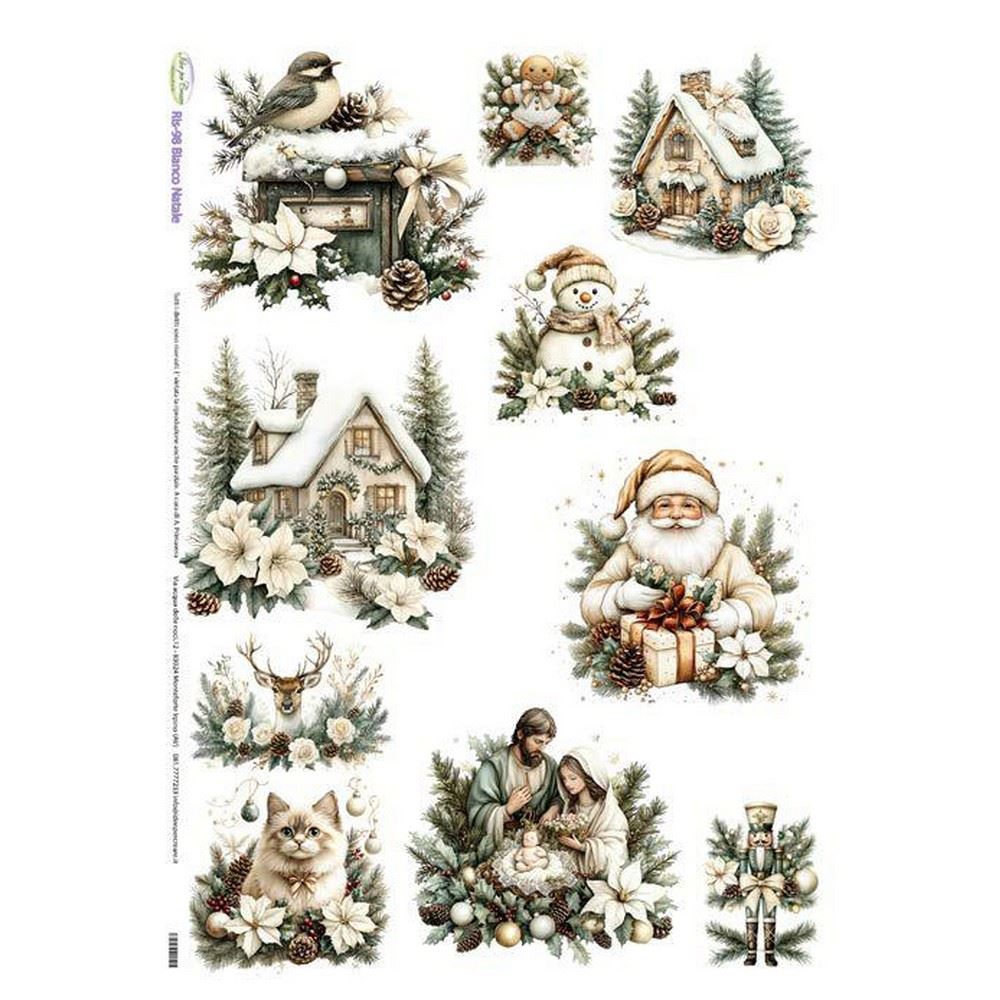 Carta di riso Bianco Natale