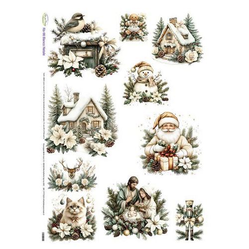 Carta di riso Bianco Natale