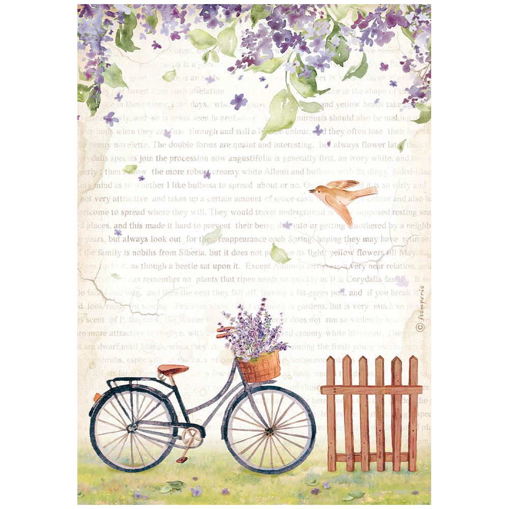 Carta di riso Bicicletta Welcome Home Create Happiness Stamperia