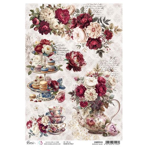 Carta di riso Burgundy blush Bohemian Burgundy 