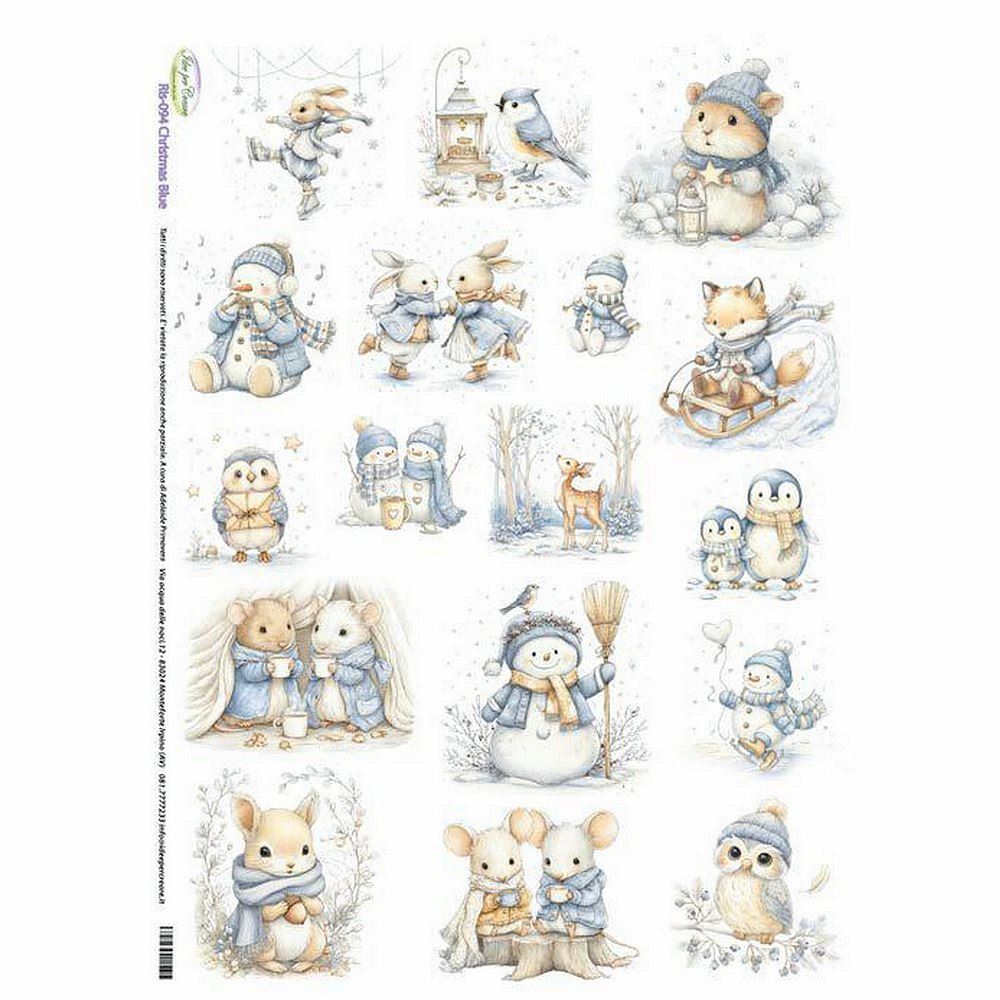 Carta di riso Christmas Blue