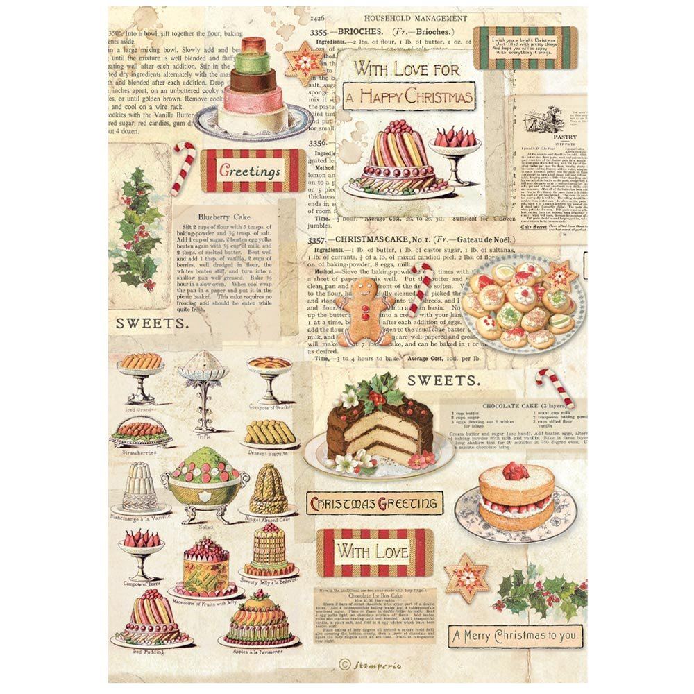 Carta di riso Classic Christmas dolcetti Stamperia