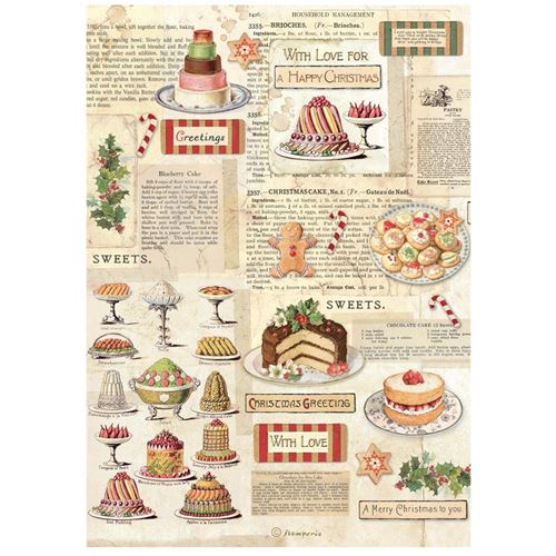 Carta di riso Classic Christmas dolcetti Stamperia