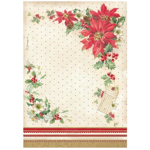 Carta di riso Classic Christmas stella di Natale Stamperia