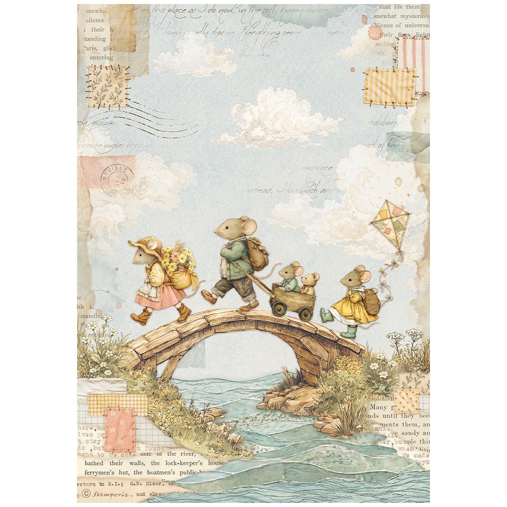 Carta di riso Cozy Family il ponte Stamperia