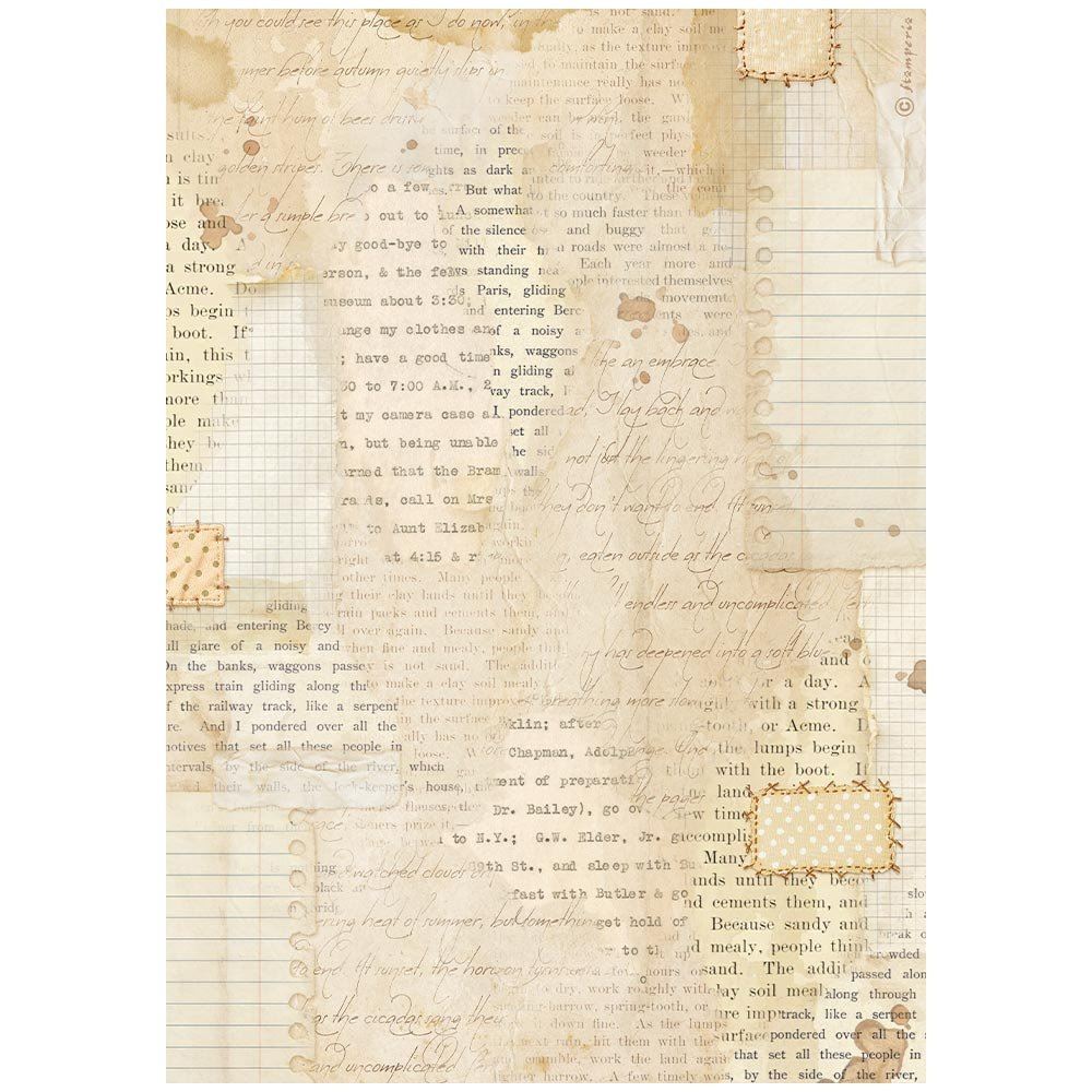Carta di riso Cozy Family stralci di libri Stamperia
