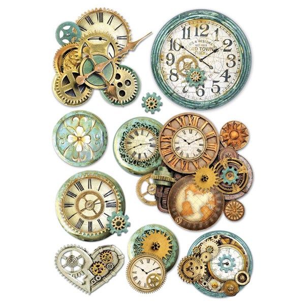 Carta di riso Decoupage Ingranaggi e Orologi