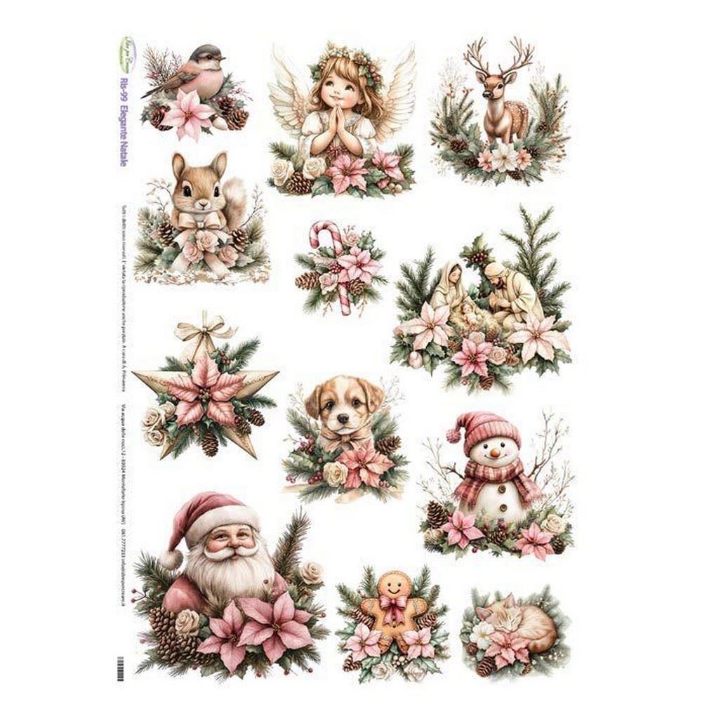 Carta di riso Elegante Natale