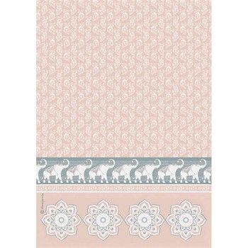 Carta di riso Elephants Pink Background