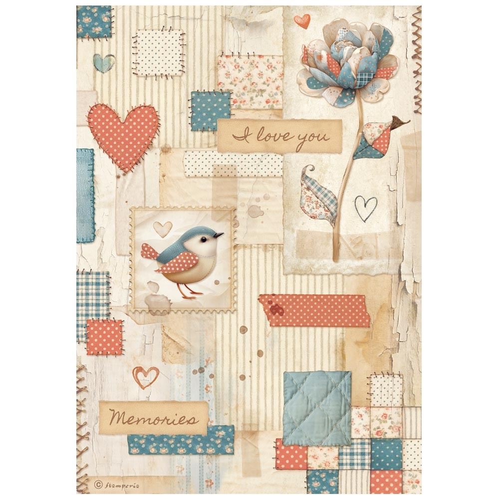 Carta di riso Family patchwork Stamperia