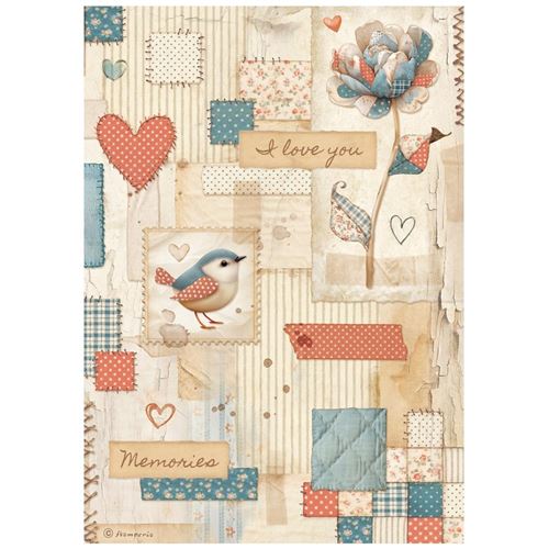 Carta di riso Family patchwork Stamperia