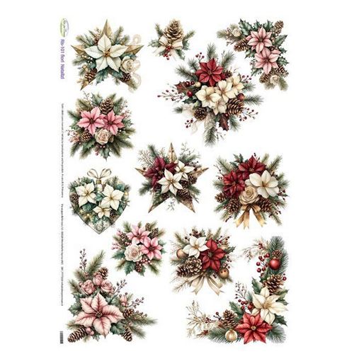 Carta di riso Fiori Natalizi