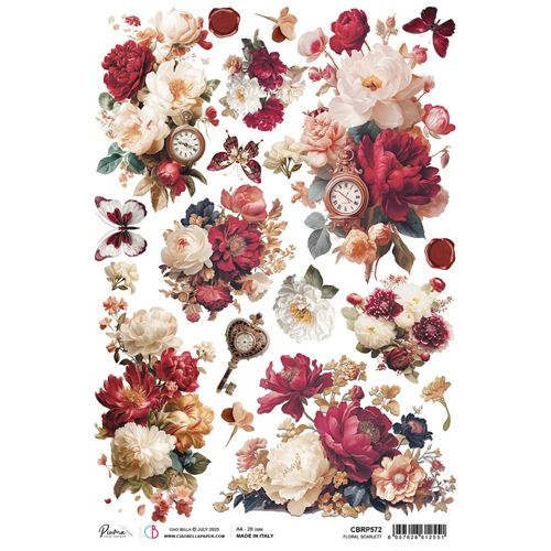 Carta di riso Floral Scarlett Book Lovers