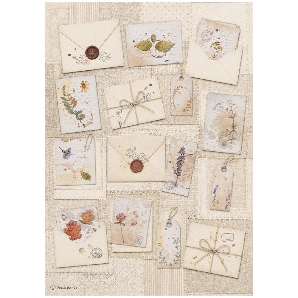Carta di riso Flowers and Poems lettere Stamperia