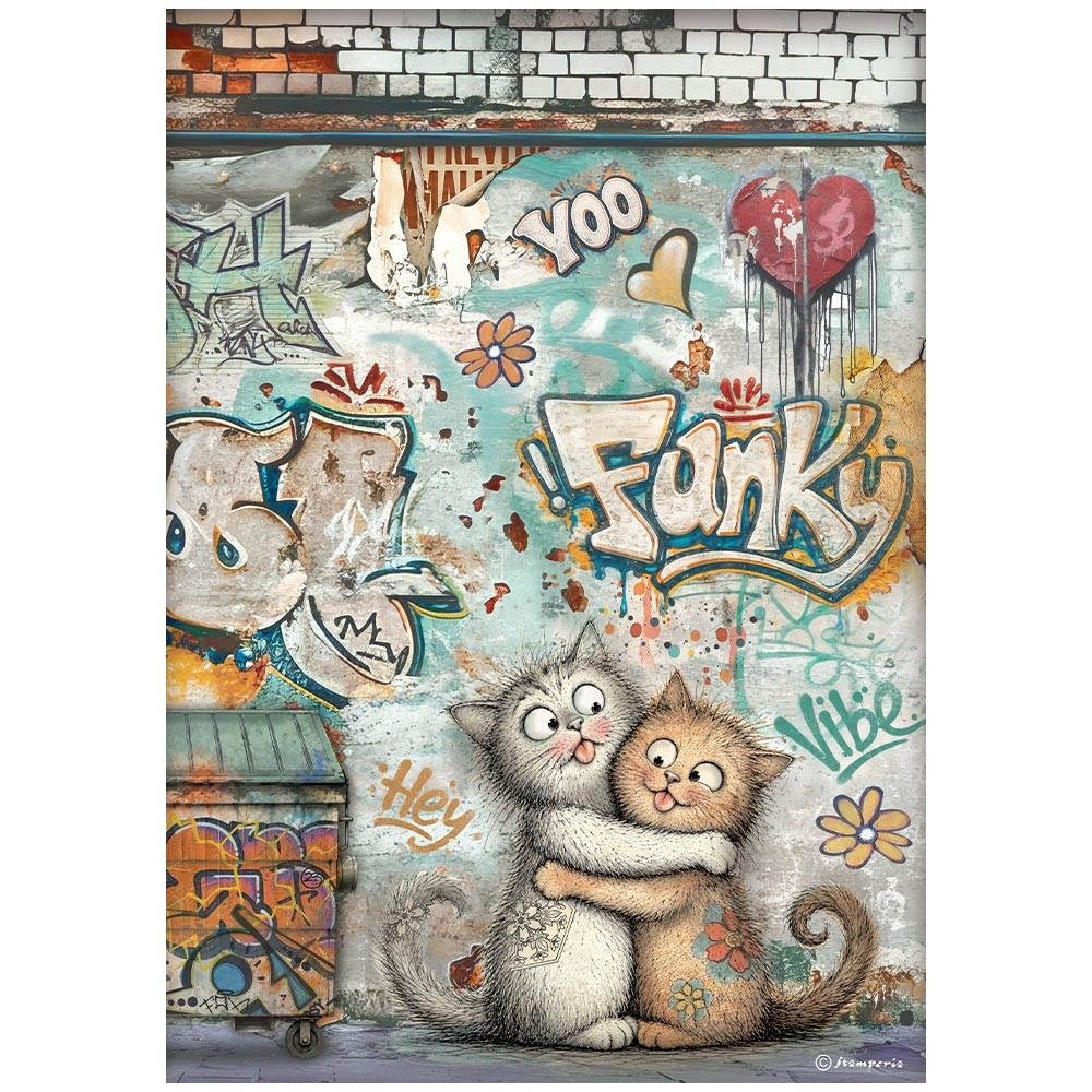 Carta di riso Furry Friends 2 Funky cats Stamperia