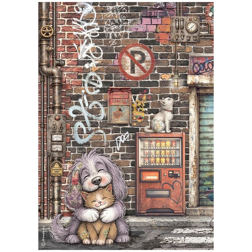 Carta di riso Furry Friends 2 cane e gatto Stamperia