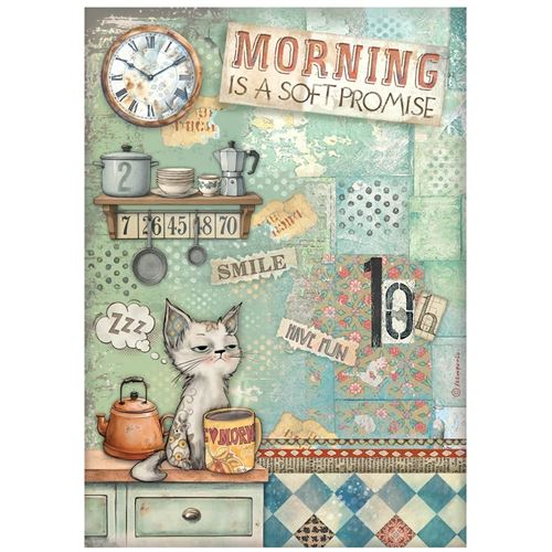 Carta di riso Furry Friends Morning is a soft promise Stamperia