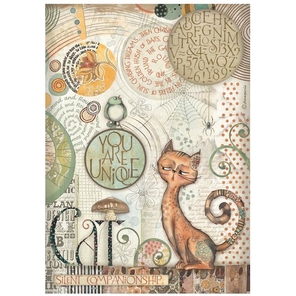 Carta di riso Furry Friends you are unique gatto Stamperia