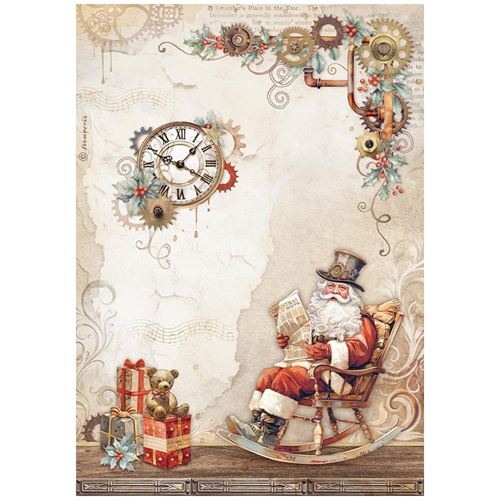 Carta di riso Gear up for Christmas Santa Claus Stamperia