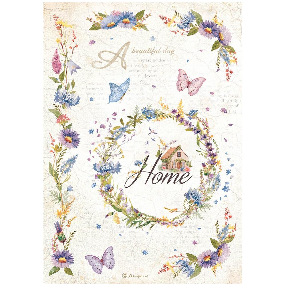 Carta di riso Ghirlanda Welcome Home Create Happiness Stamperia