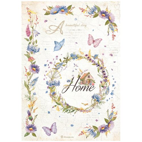 Carta di riso Ghirlanda Welcome Home Create Happiness Stamperia