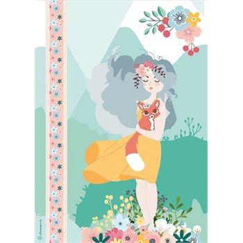 Carta di riso Girl with Fox