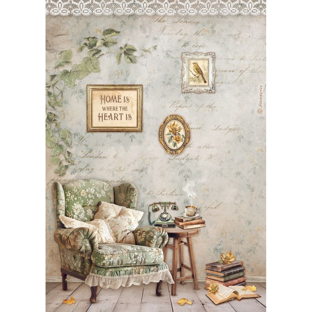 Carta di riso Golden Harmony poltrona Stamperia
