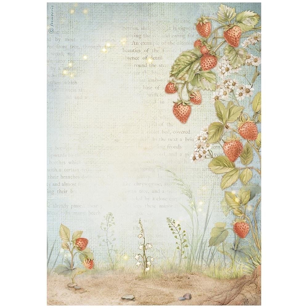 Carta di riso Hidden Grove fragole Stamperia