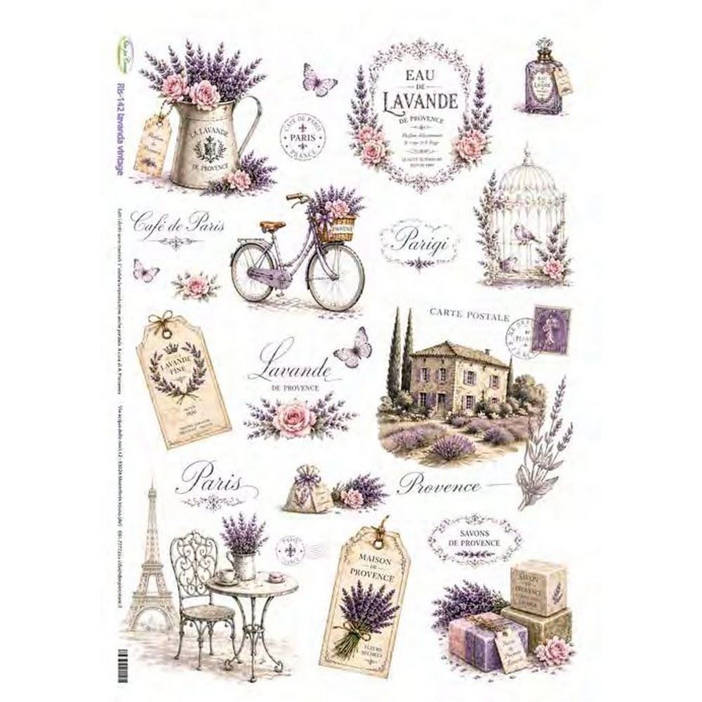 Carta di riso Lavanda Vintage
