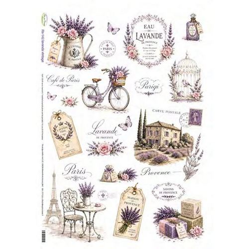 Carta di riso Lavanda Vintage