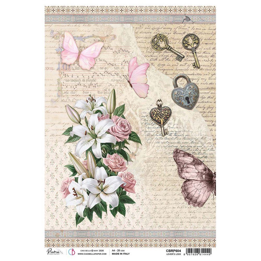 Carta di riso Lover’s Lock Courtly Love