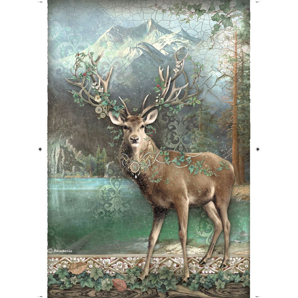 Carta di riso Magic Forest Deer Stamperia