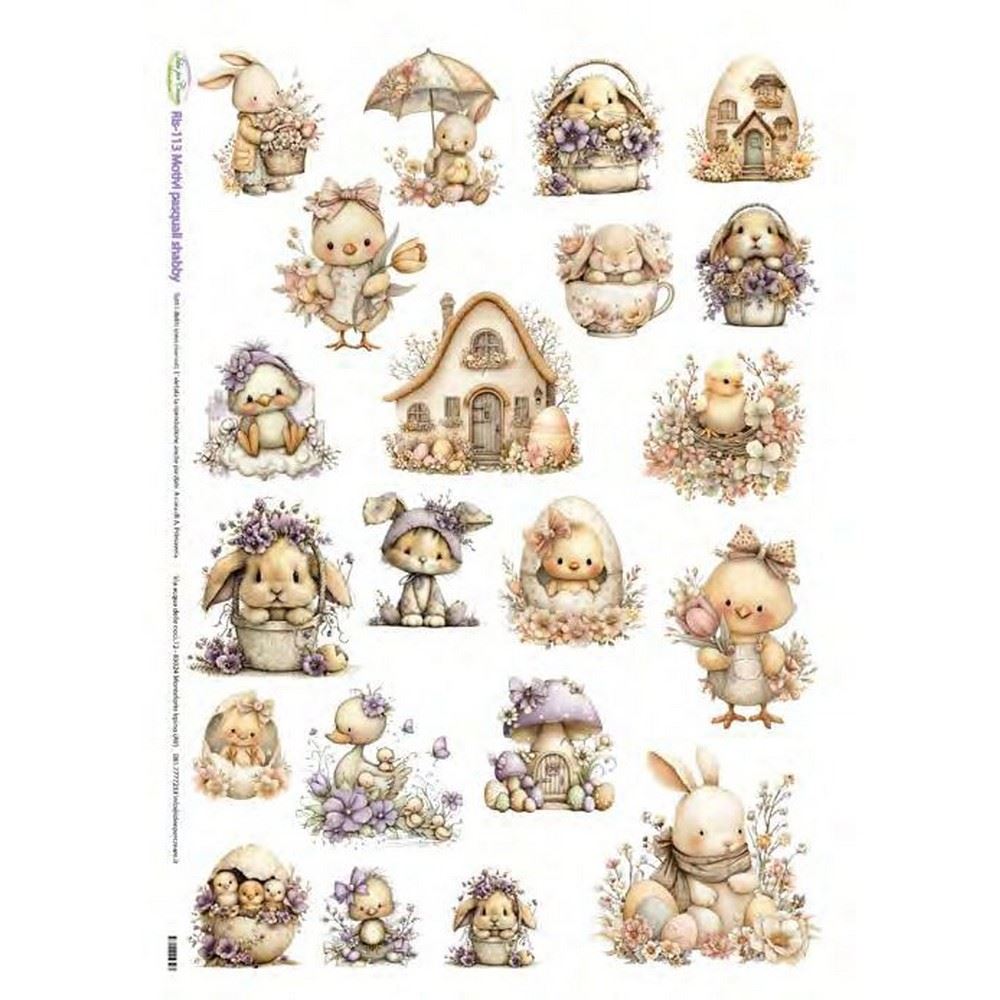 Carta di riso Motivi Pasquali Shabby