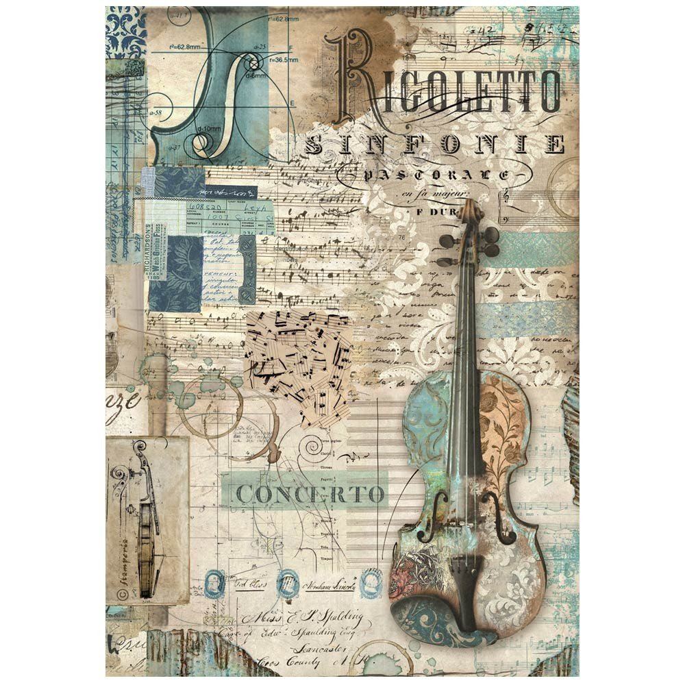 Carta di riso Music violino Stamperia