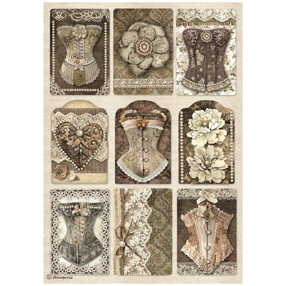 Carta di riso Old Lace corsetti Stamperia