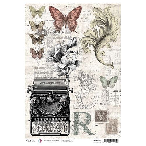 Carta di riso Ornate Type Typographic