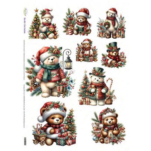 Carta di riso Orsi Natale