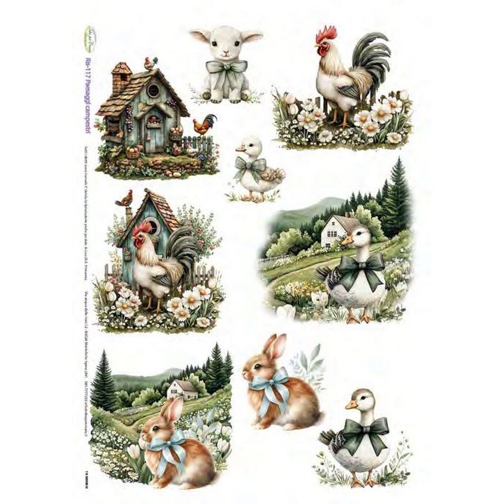 Carta di riso Paesaggi campestri Pasquali