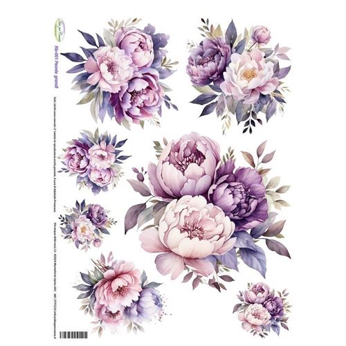Carta di riso Peonie grandi