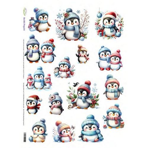 Carta di riso Pinguini Natalizi