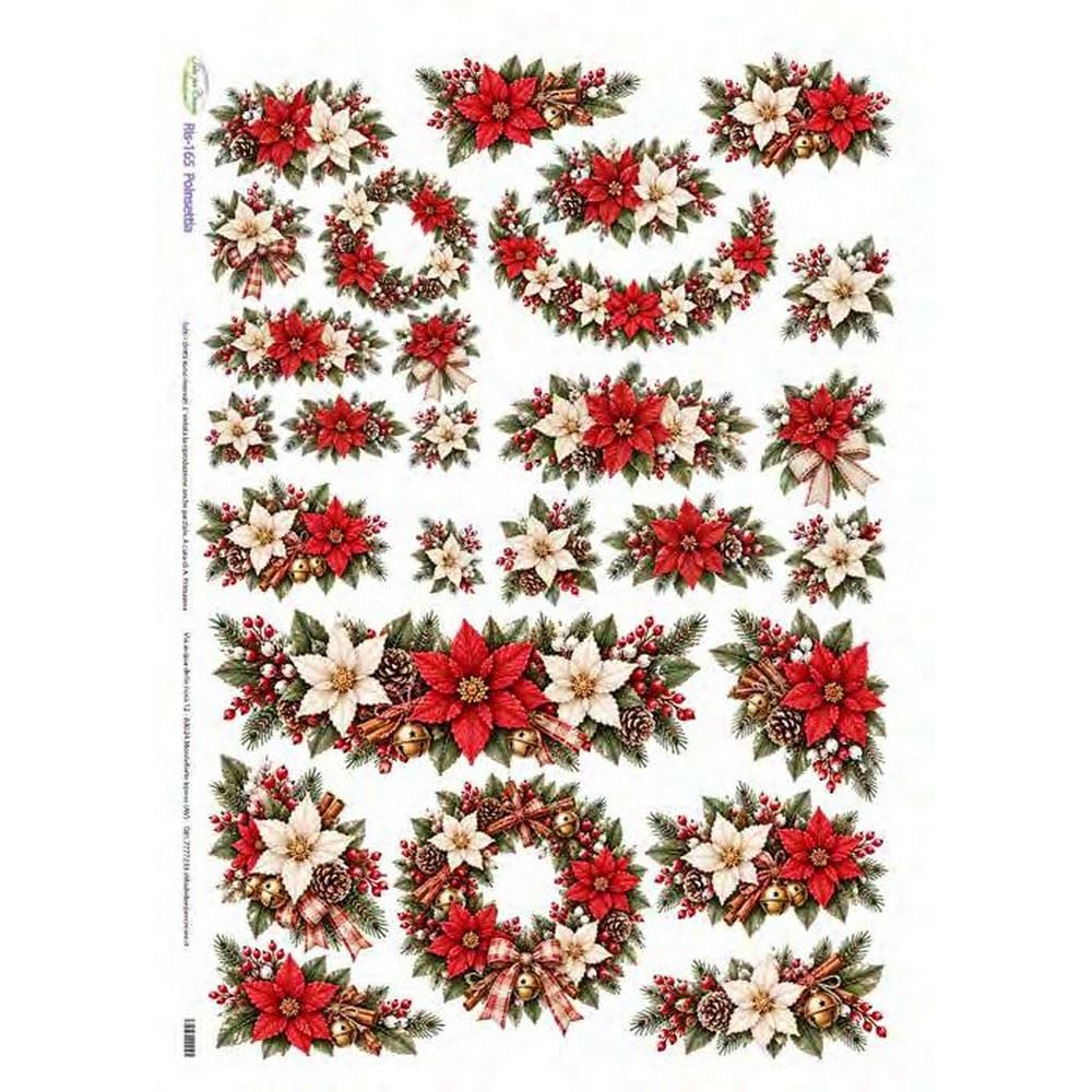 Carta di riso Poinsettia Idee per Creare