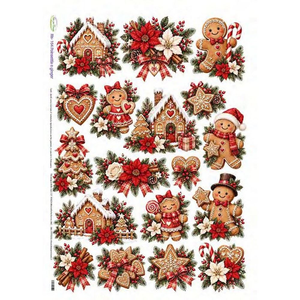 Carta di riso Poinsettia e Ginger