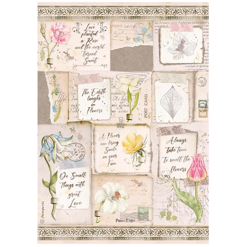 Carta di riso Romantic Garden House Lettere e Fiori