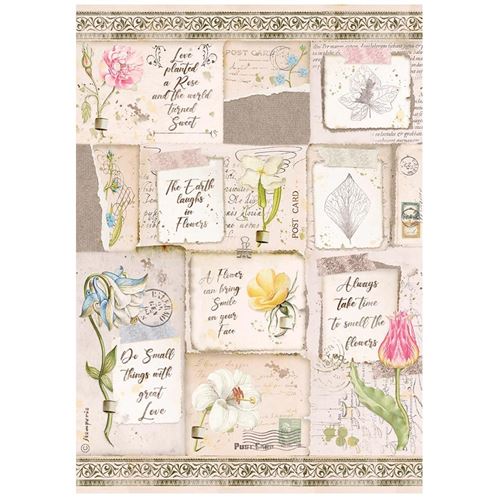 Carta di riso Romantic Garden House Lettere e Fiori 