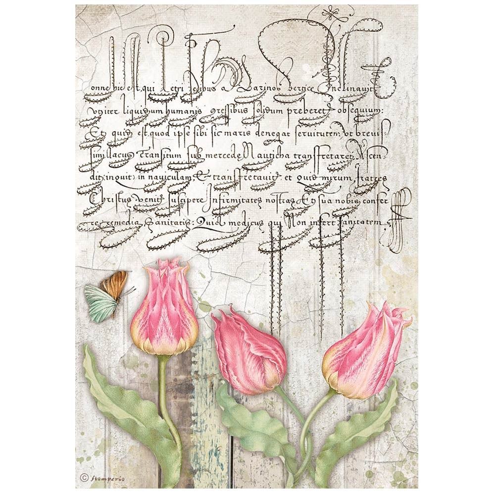 Carta di riso Romantic Garden House Tulipani